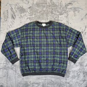 Vintage Izod Golf Plaid Pullover Windbreaker Size XL